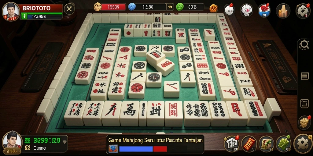 Tampilan gameplay BRIOTOTO dengan papan Mahjong yang menarik.