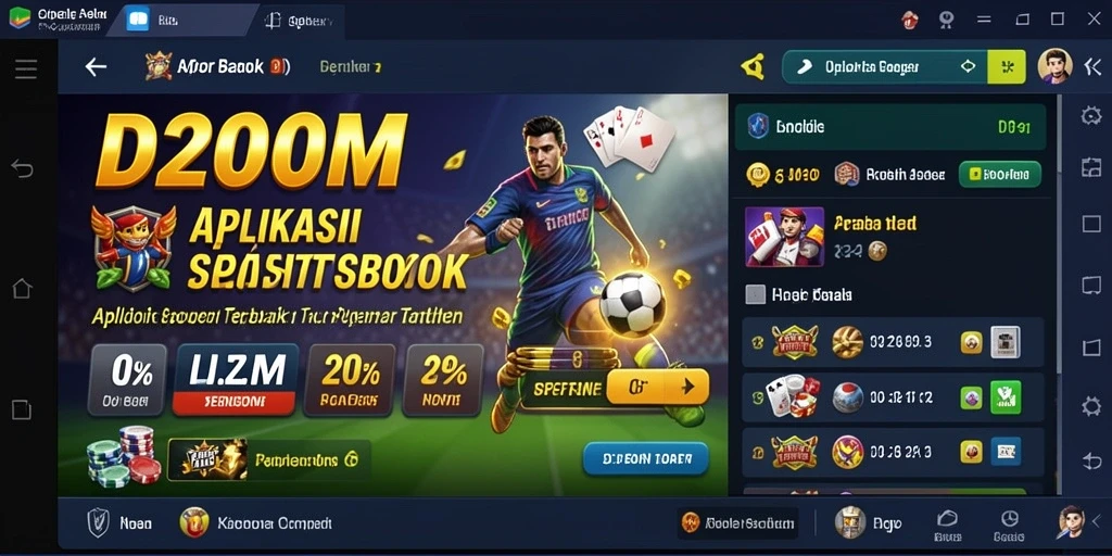 Tampilan menarik dari gameplay D200M di dashboard Sportsbook.