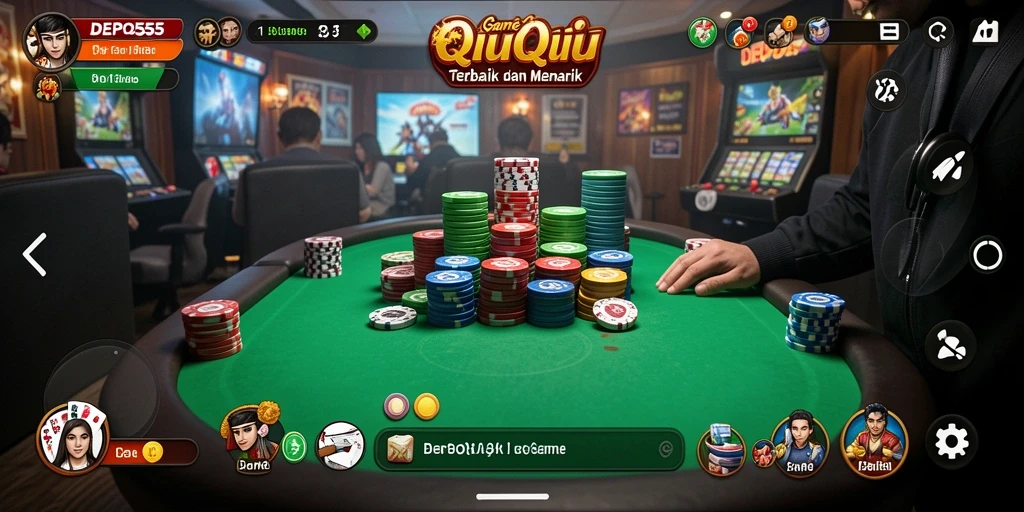 Screenshot gameplay DEPO555 menampilkan keseruan QiuQiu.