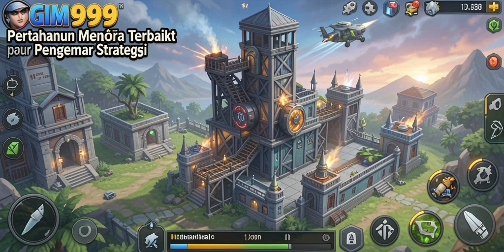 Screenshot GIM999 menampilkan aksi seru dalam gameplay Tower Defense.