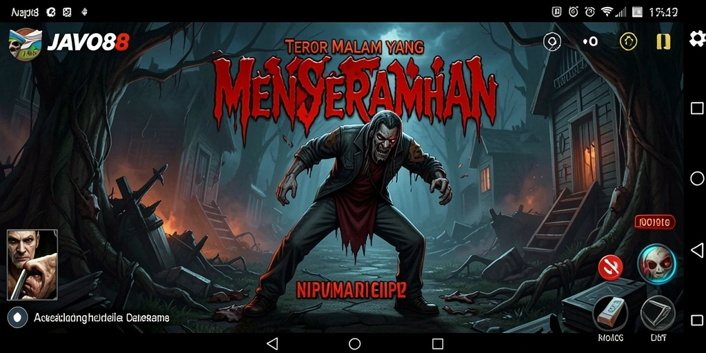 Screenshot gameplay <strong>JAVO88</strong> yang memperlihatkan suasana horror yang mencekam.
