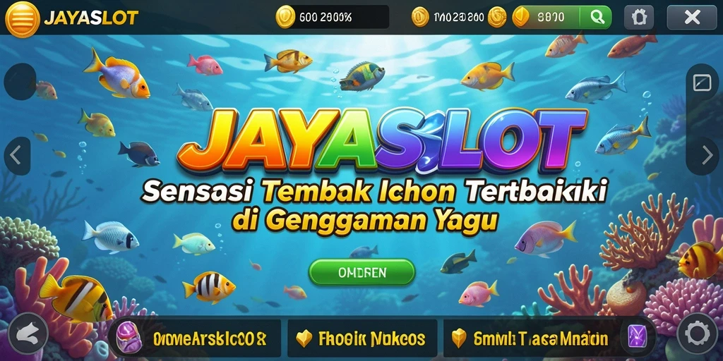 Screenshot gameplay seru JAYASLOT dengan ikan beragam.