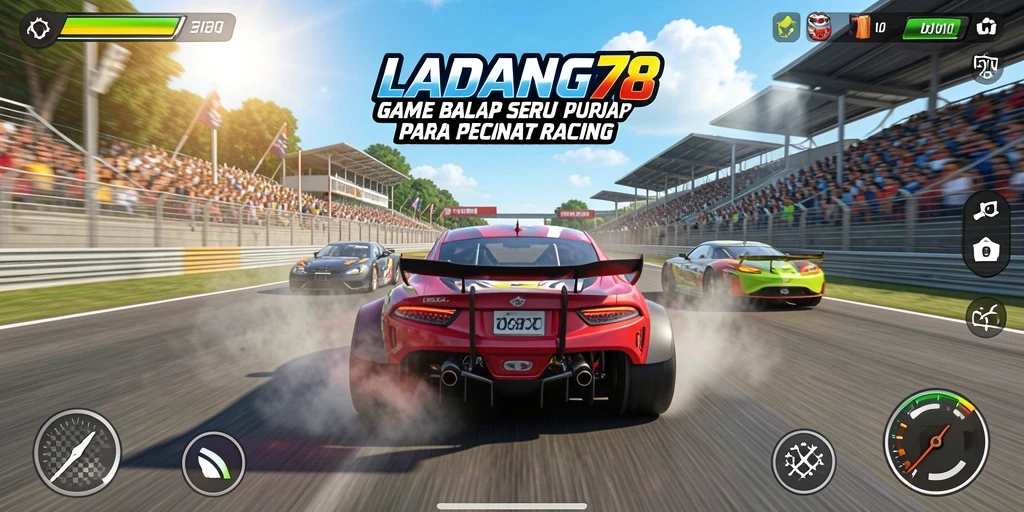 Tampilan gameplay balapan seru dalam LADANG78.