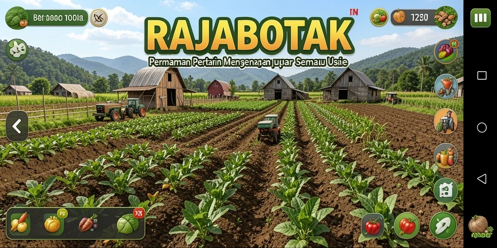 Tampilan gameplay menarik dari RAJABOTAK saat bercocok tanam.