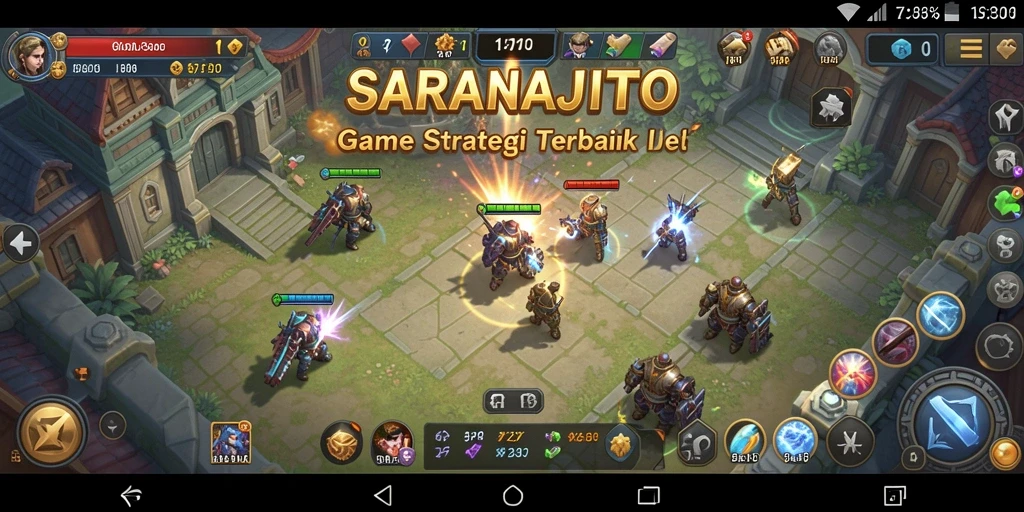 Tangkapan layar gameplay SARANAJITU dengan aksi strategi yang menarik.