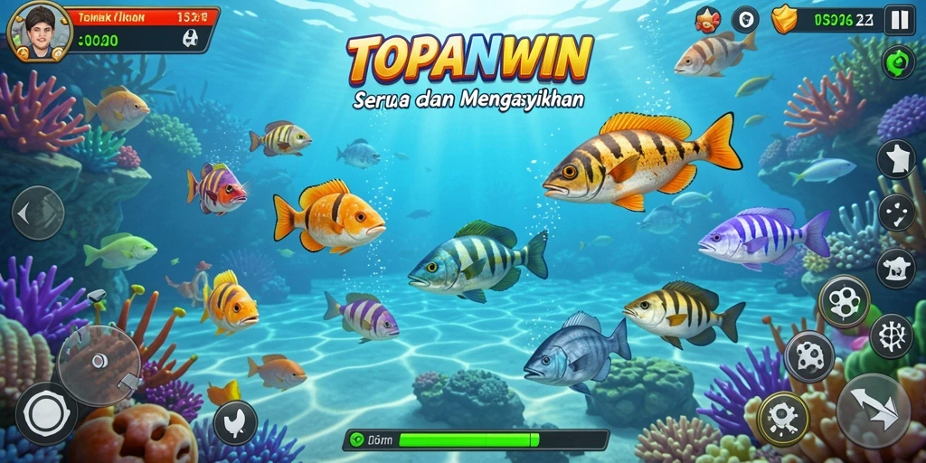 Tampilan menarik gameplay Tembak Ikan yang seru di TOPANWIN.
